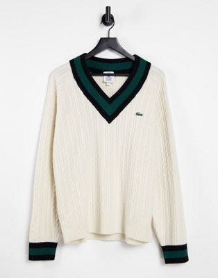 Lacoste Live unisex cricket sweater with croc badge logo | ASOS