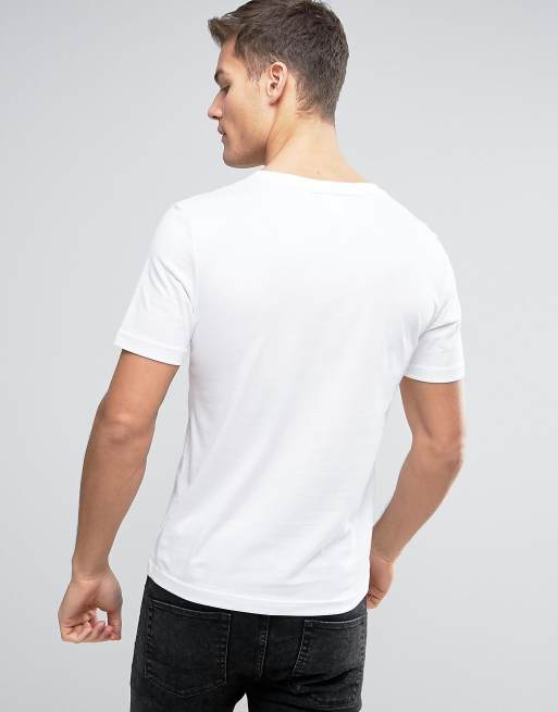 Lacoste Live Polo Shirt With Large Croc In White Slim Fit