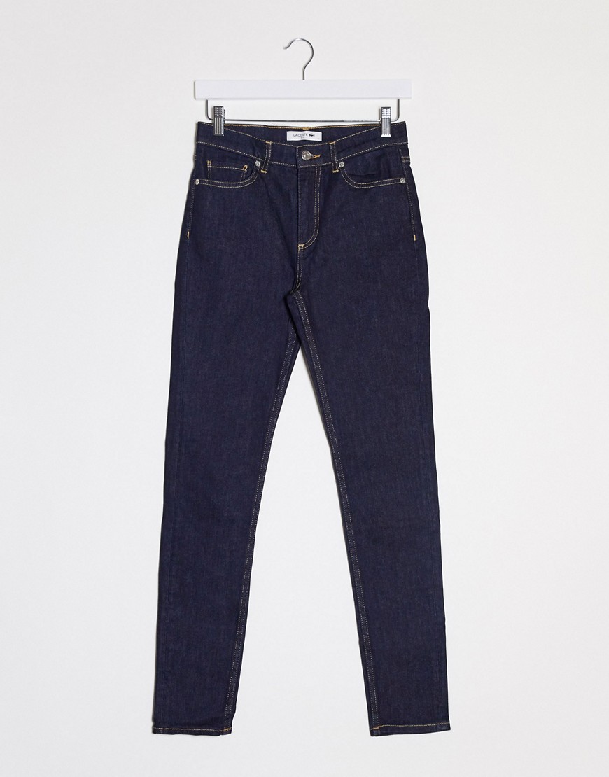 Lacoste – Ljusblå skinny jeans-Vit