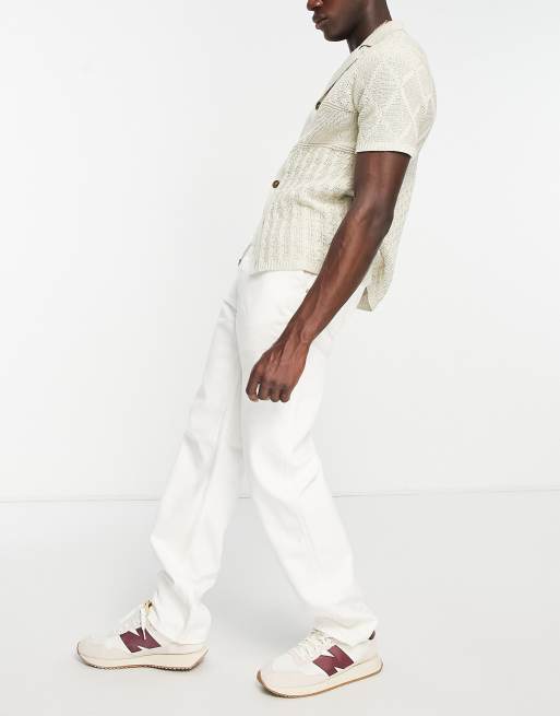 Lacoste – Locker geschnittene Jeans in Weiß im Five-Pocket-Design, 3 von 4