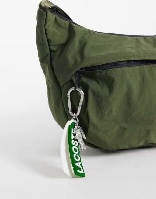 Lacoste logo bag charm in silver, 3 of 3