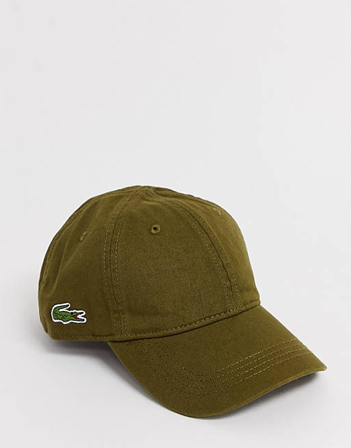 Lacoste logo baseball cap in khaki | ASOS