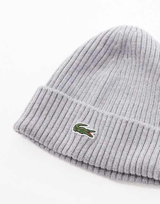 Bonnet Sale Bonnet Lacoste Signature Lacoste Logo Beanie In Grey ASOS