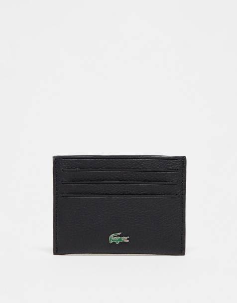 Lacoste logo card holder in black - view 1