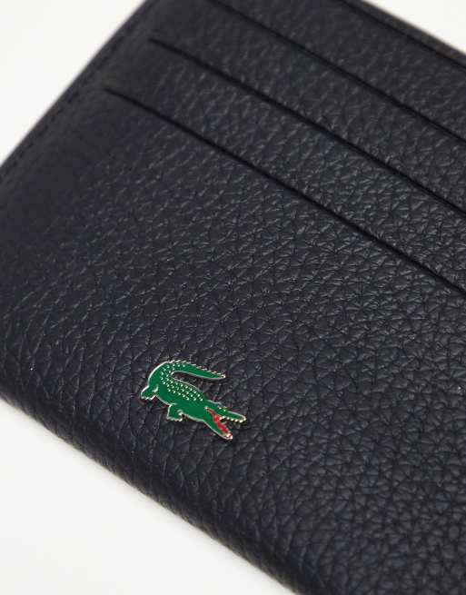 Lacoste logo card holder in black ASOS