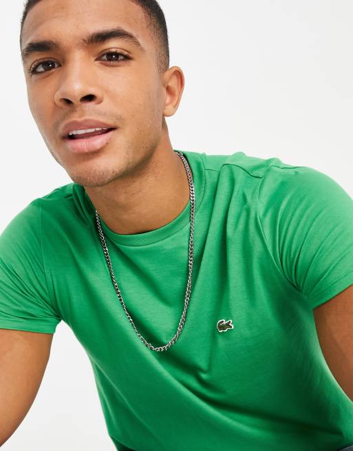 Lacoste logo cotton T-shirt in green | ASOS