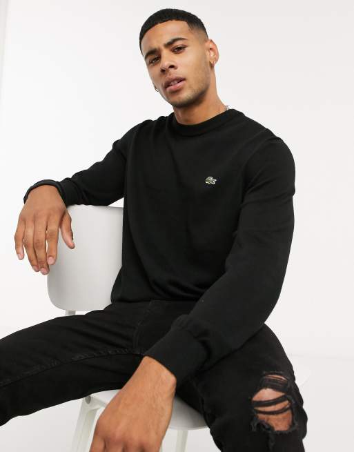 Lacoste Crew Neck Sweatshirt Black at