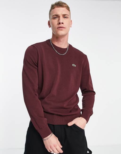 Lacoste burgundy sweatshirt sale