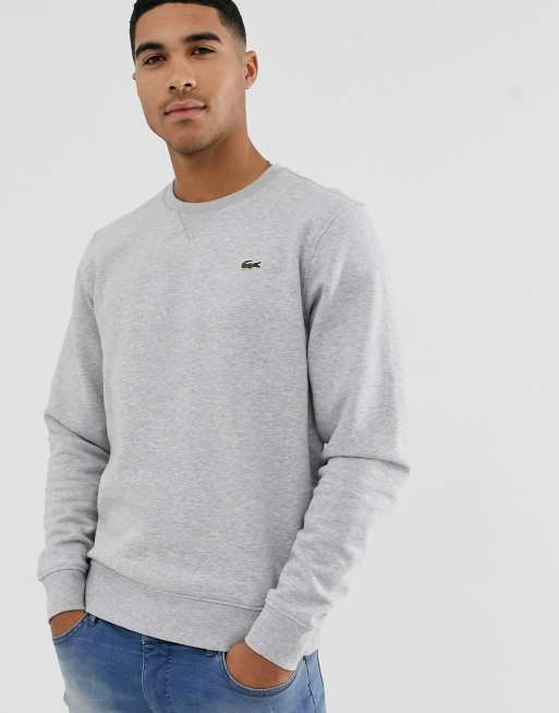 Lacoste logo crew neck sweat in grey | ASOS