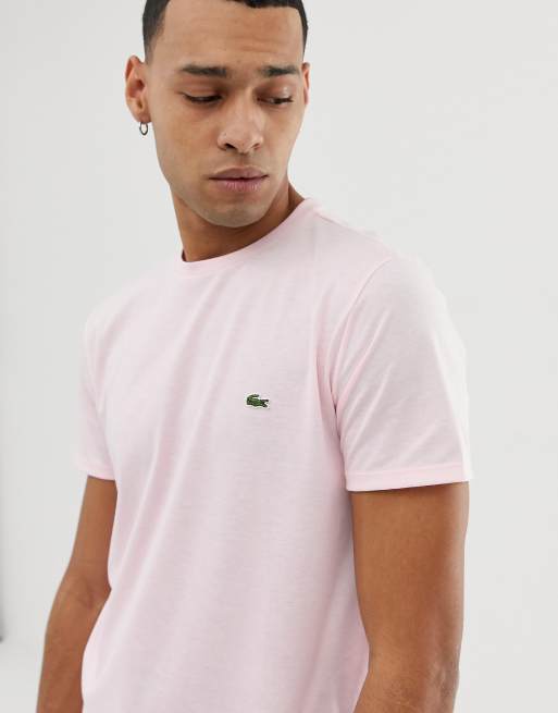 Lacoste logo crew neck t shirt in pink