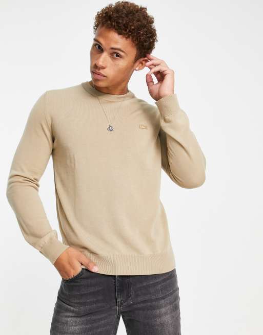 Lacoste logo jumper in beige | ASOS