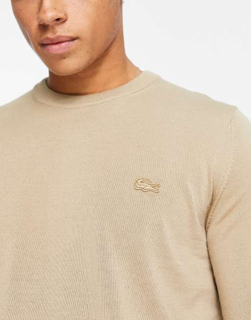 Lacoste logo jumper in beige