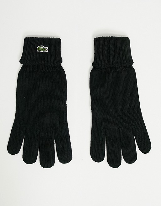 Lacoste logo knitted gloves