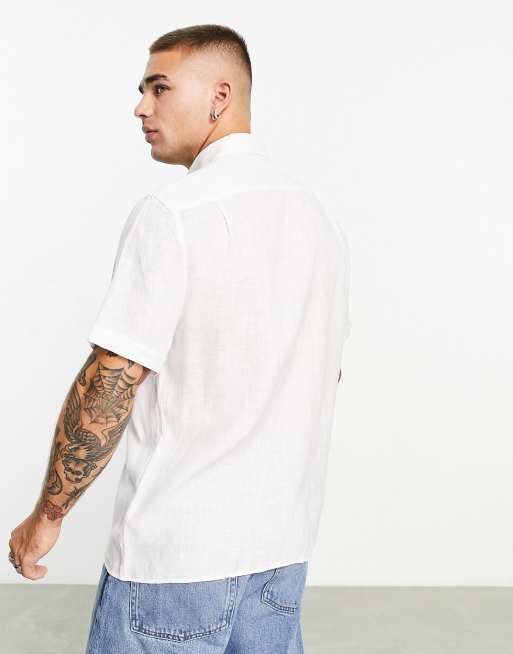 Lacoste white outlet linen shirt