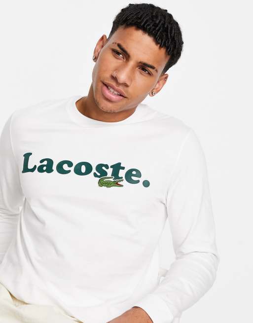 Lacoste white long sleeve deals t shirt