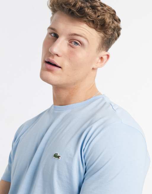 Lacoste logo pima cotton t-shirt in light blue | ASOS