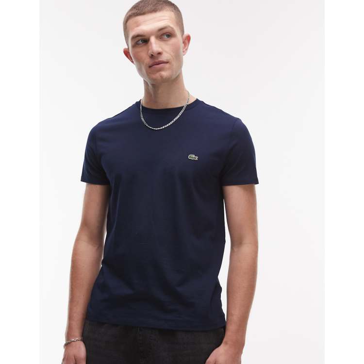 Lacoste logo pima cotton navy in t-shirt | ASOS