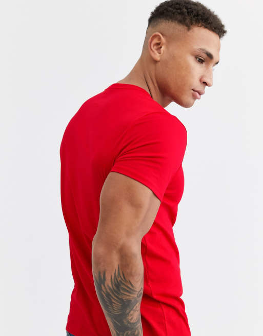 T shirt lacoste homme rouge hot sale