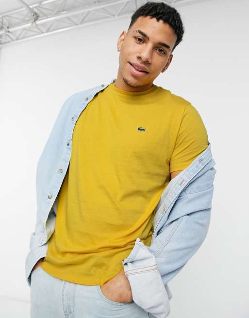 Lacoste logo pima cotton in yellow | ASOS