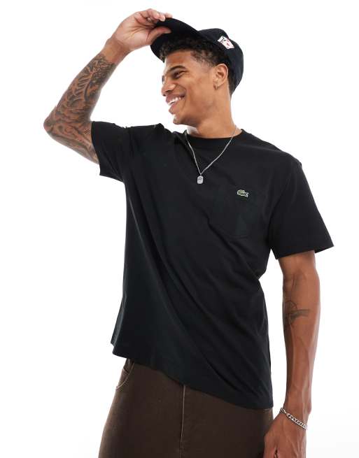 Black lacoste shirt best sale