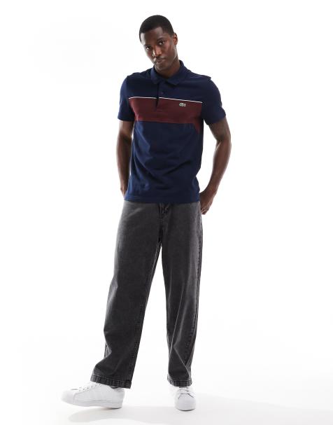 Lacoste logo polo in colour block - view 1