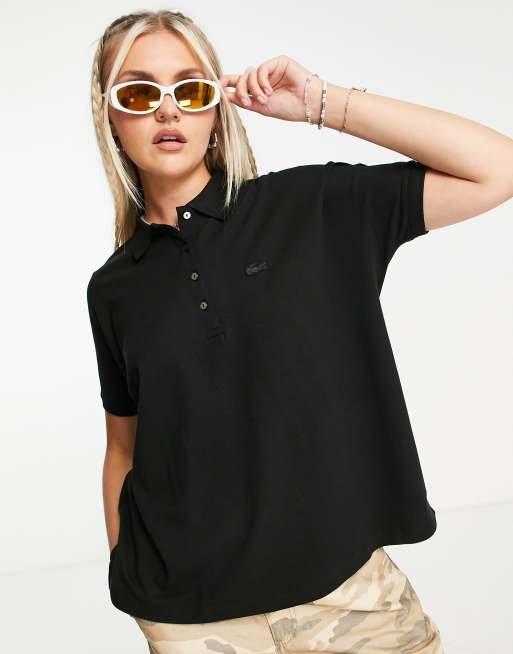 Lacoste logo polo shirt in black