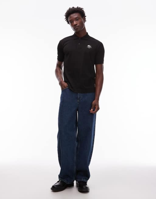 Lacoste logo polo shirt in black, 2 of 5