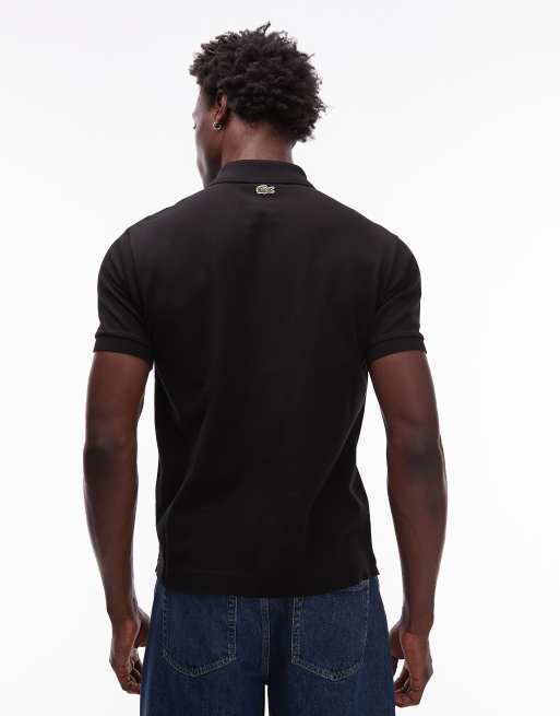 Lacoste logo polo shirt in black, 3 of 5