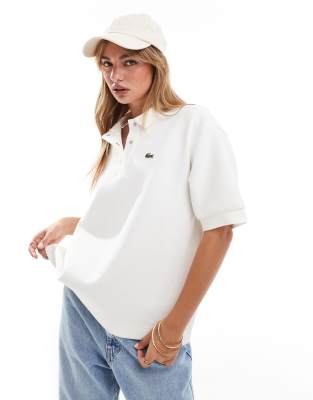 Lacoste Lacoste logo polo top in white