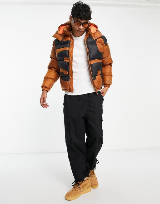 Lacoste puffer coat brown ASOS