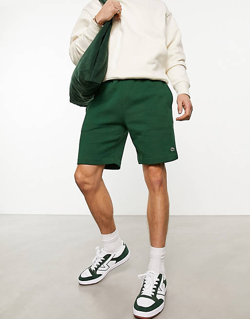 Lacoste logo shorts in dark green | ASOS