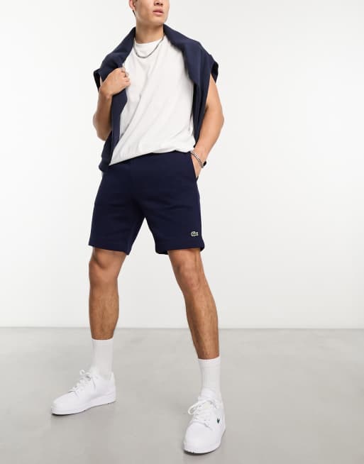 Lacoste logo shorts in navy ASOS