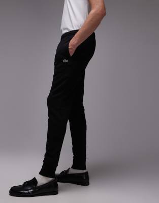 Lacoste logo slim sweatpants in black