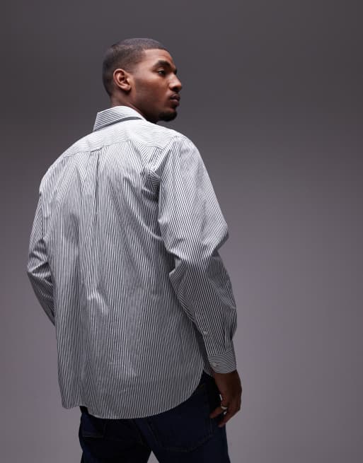 Lacoste logo stripe long sleeve shirt in green , 4 of 4