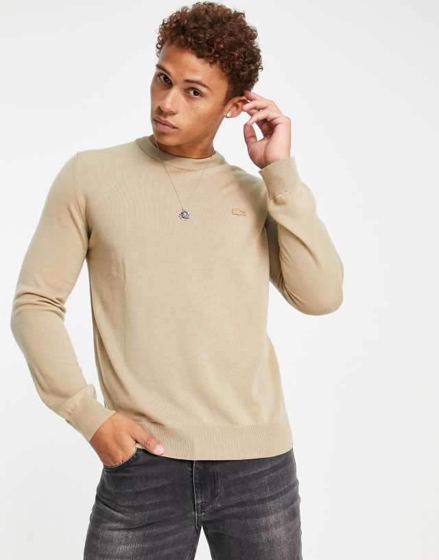 Lacoste logo sweater in beige