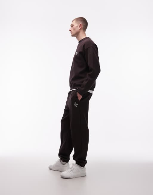 Lacoste logo sweatpants in brown, 3 of 5
