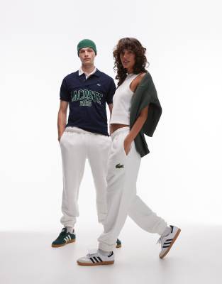 Lacoste logo sweatpants in white