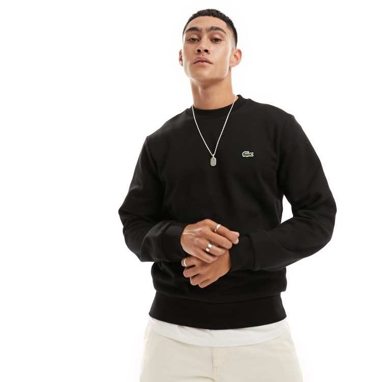 メンズウェア CLUBHAUS x Lacoste Crew Sweat Black M 即完品】CLUBHAUS x Lacoste Sweat - Black Men's Logo Crew Neck