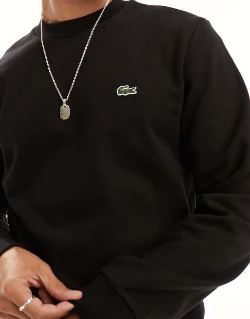 Lacoste logo sweatshirt in black, 3 of 4