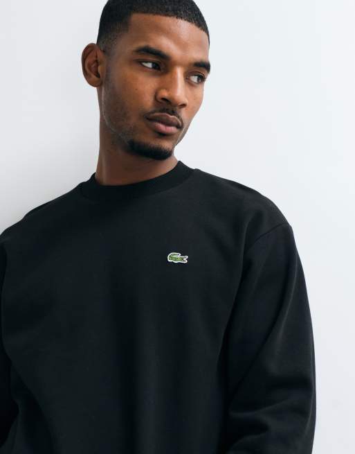 Lacoste logo sweatshirt in black, 3 of 5
