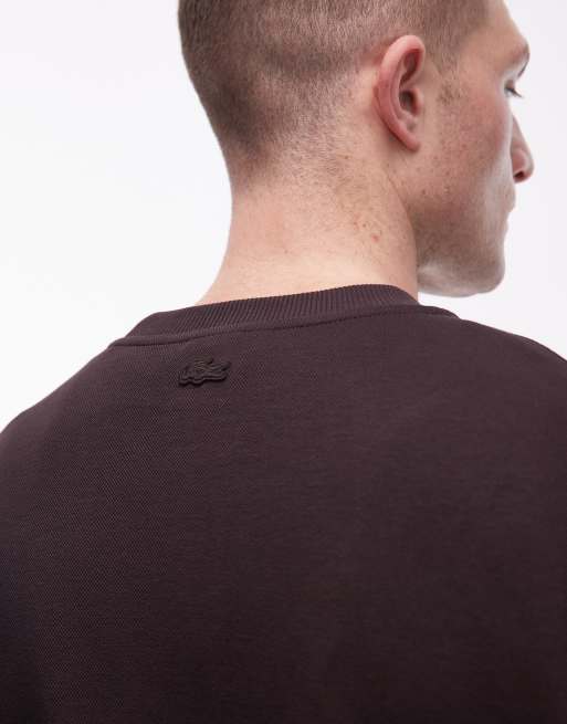 Lacoste logo sweatshirt in brown, 5 of 5