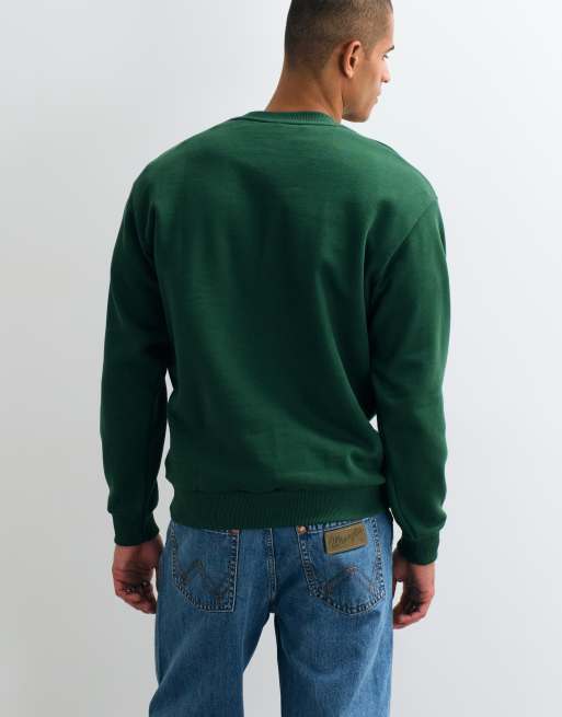 Lacoste logo sweatshirt in green, 3 of 5