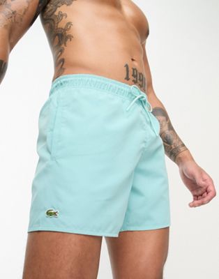 Lacoste logo swim shorts in blue