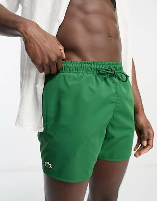 Lacoste logo swim shorts in dark green | ASOS