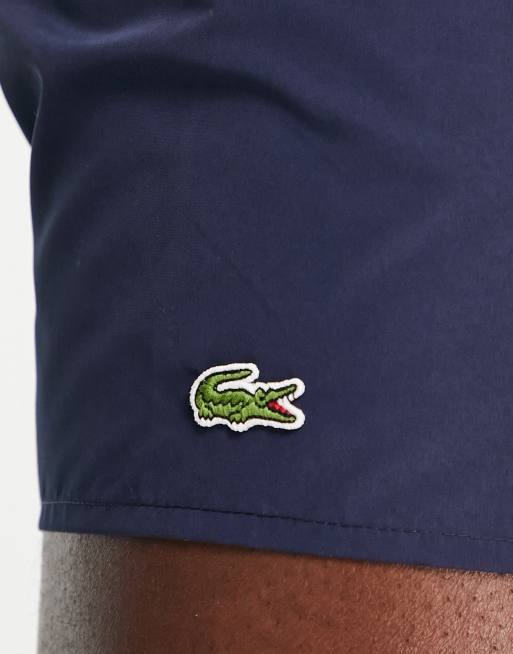 Lacoste logo swim shorts in navy, 3 of 4