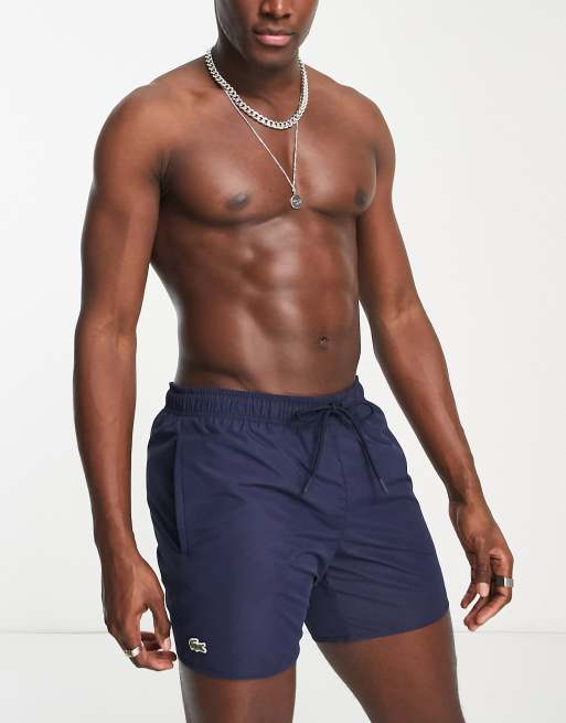 Lacoste logo swim shorts in navy, 4 of 4