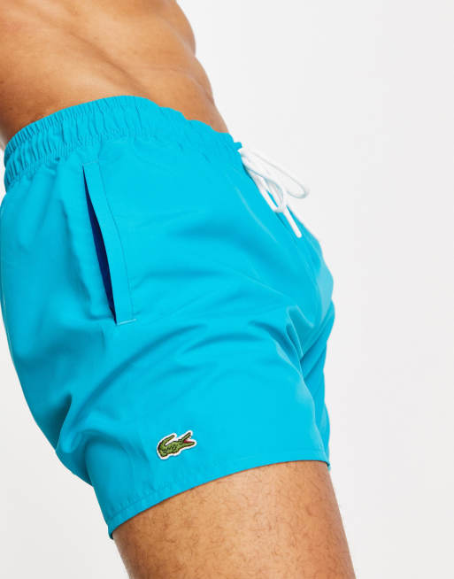 Lacoste logo swimshorts in turquoise