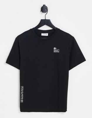 Lacoste logo t-shirt in black - ASOS Price Checker