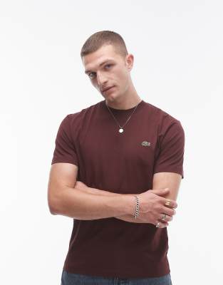 Lacoste Lacoste logo t-shirt in burgundy-Red