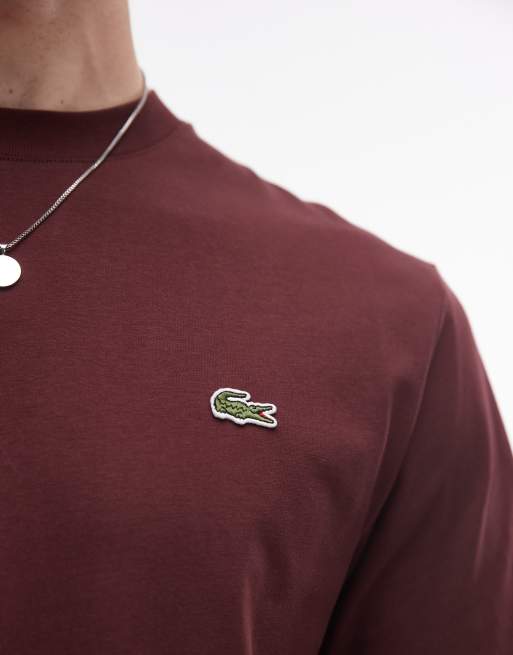 Lacoste logo t-shirt in burgundy ASOS